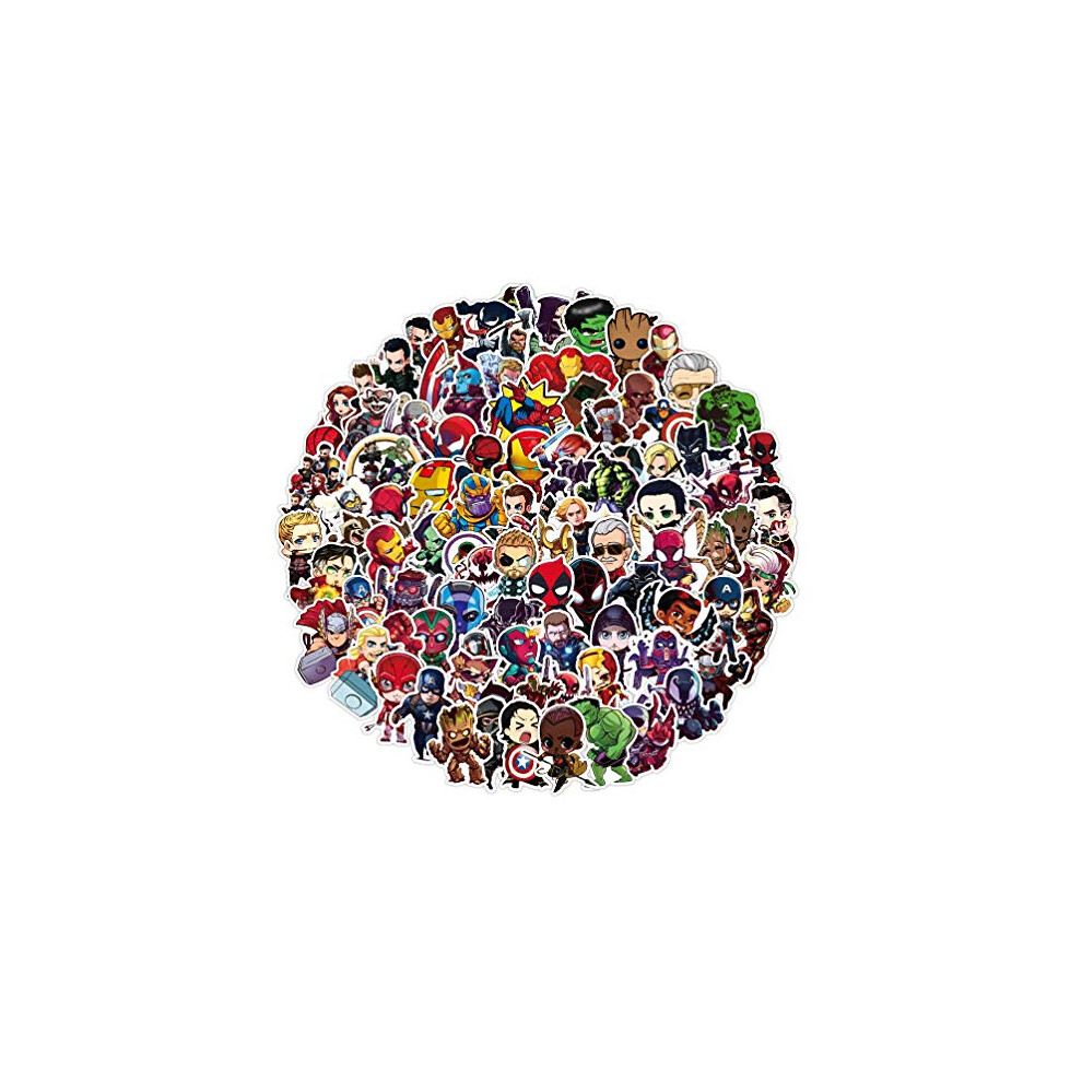 100PCS Superhero Laptop Stickers,Gift for Children Teens Adults Kids,Waterproof Marvel Stickers for Scrapbook Water Bottle,Stickers for Skateboard