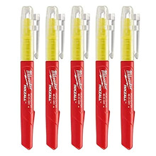 045242482573 INKZALL Fluorescent Marker Yellow Set of 5