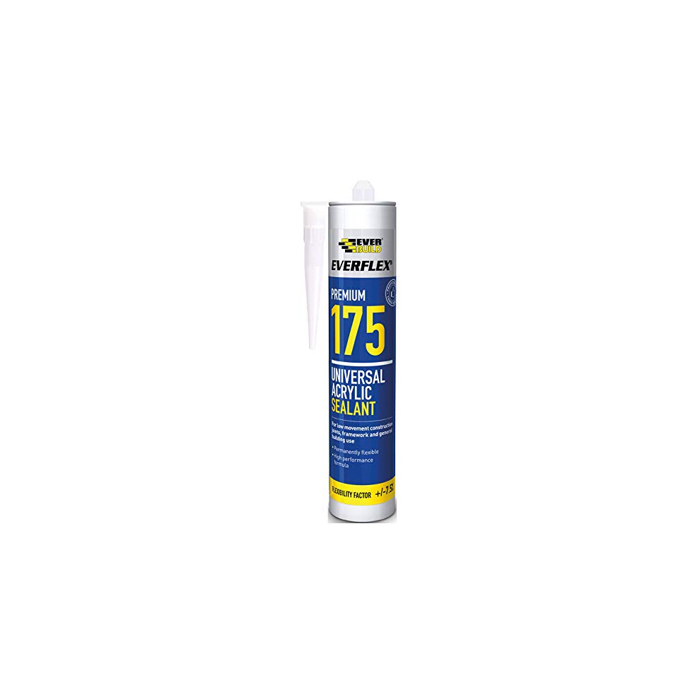 Everbuild Everflex 175 Premium Universal Acrylic Sealant â Premium Quality â White â 380 ml