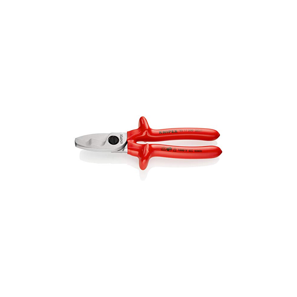 Cable Shears with twin cutting edge chrome-plated, with dipped insulation, VDE-tested 200 mm 95 17 200