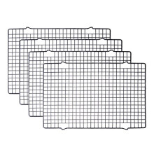 4 Pack Cooling Racks Baking Rack, Carbon Steel Wire Rack for Roasting, Grilling, Cooking and Drying for Cake/Pizza/Meat, Dishwasher Safe, 40.5 x 25.5