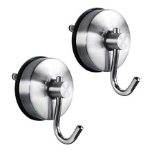Suction Cup Hook Heavy Duty Bathroom Shower Hook Stainless Steel Kitchen Utensils Organizer Removable Tea Towel Holder Storage Wall Mount Sucker Hook