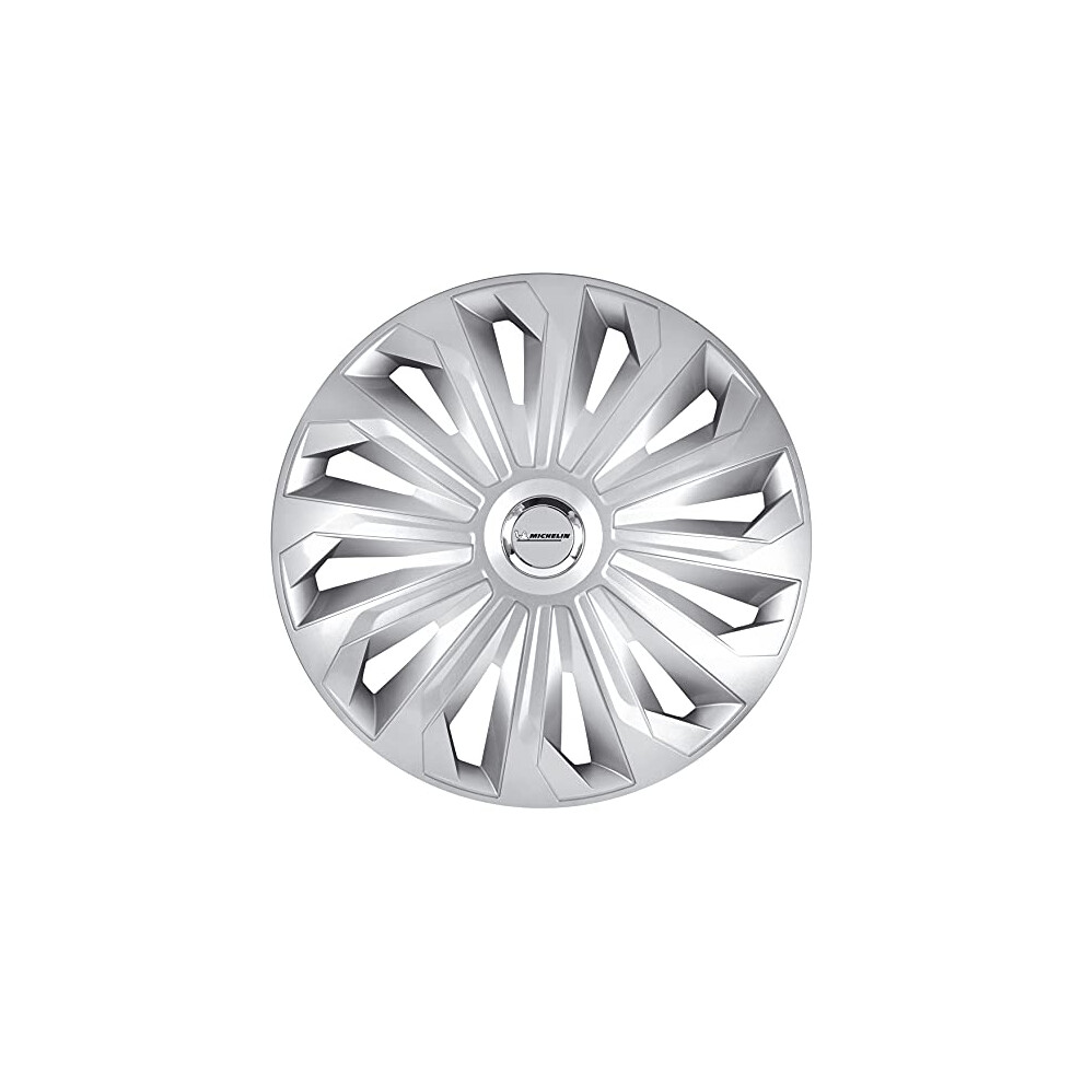41006 Hubcaps 15 Inch Universal Hubcaps Monique Set Of 4 For Cars Abs Plastic | With Chrome Ring, Set Of 4 Silver 4038373920027