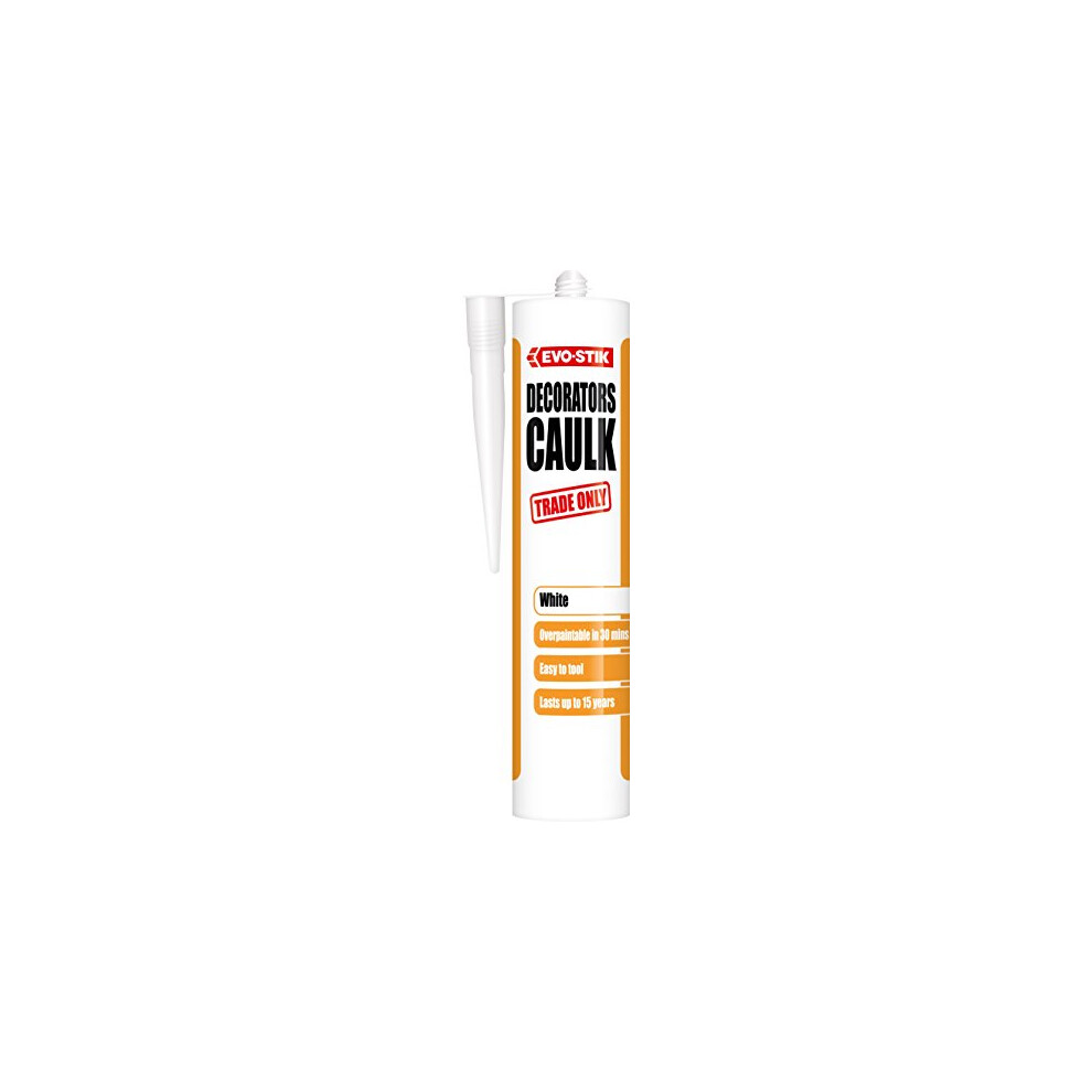 Decorators Caulk, Low-Movement Crack and Gap Filler, Fast-Drying, Can be Overpainted, Easy-to-Apply, Lasts Up To 15 Years, Colour: White