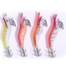 Fishing Shrimps, 4 Pcs 3D Eyes Luminous Plastic Shrimp Bait Lifelike Squid Shrimp Jig Anti-rust Jigging Lures Night Dawn Fishing