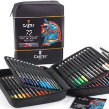 72 Watercolour Colouring Pencils Set in Zip-Up Case for Adults Artists | Quality Cores with Vivid Colours to Create Beautiful Blended Effects with