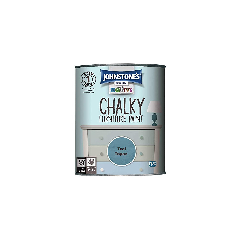 Johnstone's 423262 Chalky Furniture Paint Teal Topaz 0.75 L