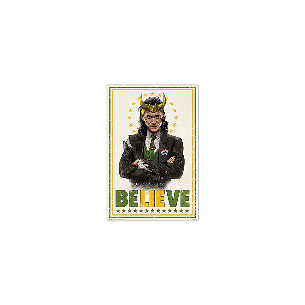 Grupo Erik Marvel Loki Poster - 35.8 X 24.2 Inches / 91 X 61.5 Cm - Marvel Poster - Loki Poster - Shipped Rolled Up - Cool Posters - Art Poster - Posters &