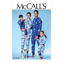 7518 Kids,Mens/Misses/Boy's/Girls/Child Jumpsuit and Dog Coat,Sizes 3-8, Tissue, Multi-Colour, 17 x 0.5 x 0.07 cm