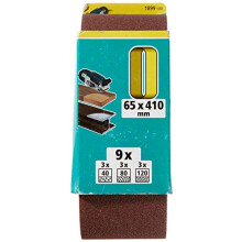 Fabric Sanding Belt Set 9 Pcs., for wood/metal I 1899100