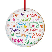 Christian Decorations - can be used as ceramic hanging decorations or as a coaster, I know the plans', with Bible verse Jer 29:11. Beautiful Christian
