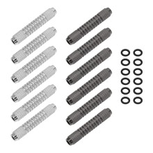 12PCS Dart Barrels with Dart Rubber O-Rings 14 Grams Replacement Dart Accessories 2BA Internal Thread (6 Black & 6 Silver)