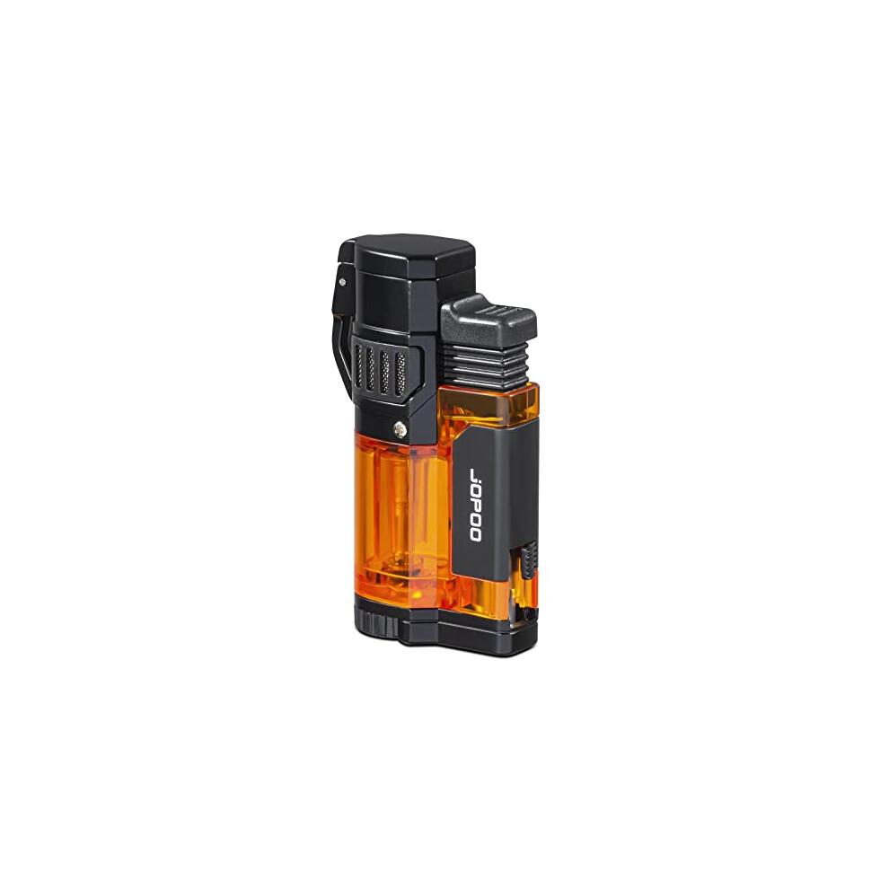 Cool Triple Jet Flame Turbo Torch Windproof Lighter, Butane Gas Lighter Refillable Adjustable (Sold Without Gas)