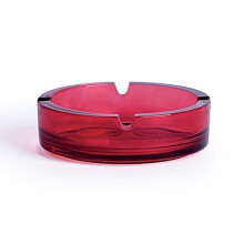 Round Ashtray 10.5 cm Glass Red