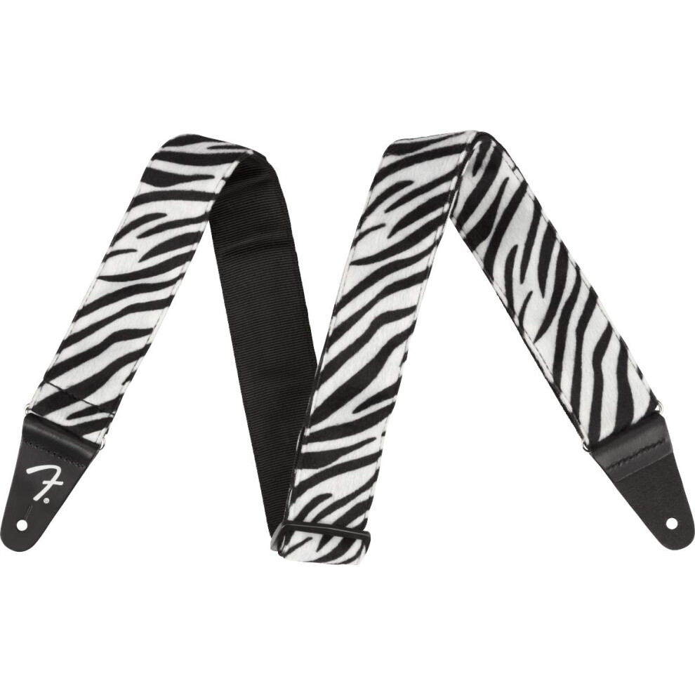 Fender Wild Animal Print Guitar Strap - Zebra. Suitable for Electric, Acoustic & Bass Guitars