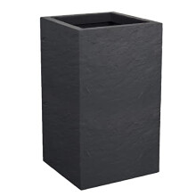 Blumentopf - VOLCANIA UP - Kunststoff - Anthrazit - Hohe quadratische Form - 29,5x29,5xH49,5cm - 36L - EDA