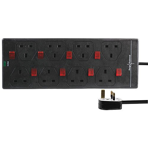 PELB1787 Cavo di prolunga 8G con interruttore di sovratensione nero 5M