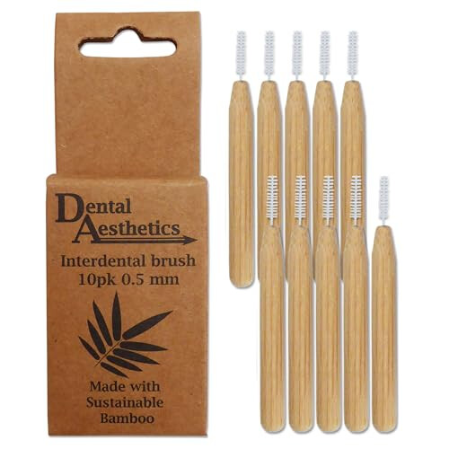 Bamboo Interdental Brushes 3 Packs ~ 10 Brushes Per Pack (0.5mm) 1