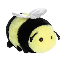 Aurora, 31858, Mini Flopsie Beeswax Bee, 8In, Eco-friendly soft toy, Black & Yellow - Plush Soft Toy