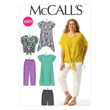 MC6971 RR Sizes 18-20 - 22-24 Womens Top Tunic Dress Shorts and Pants Tan