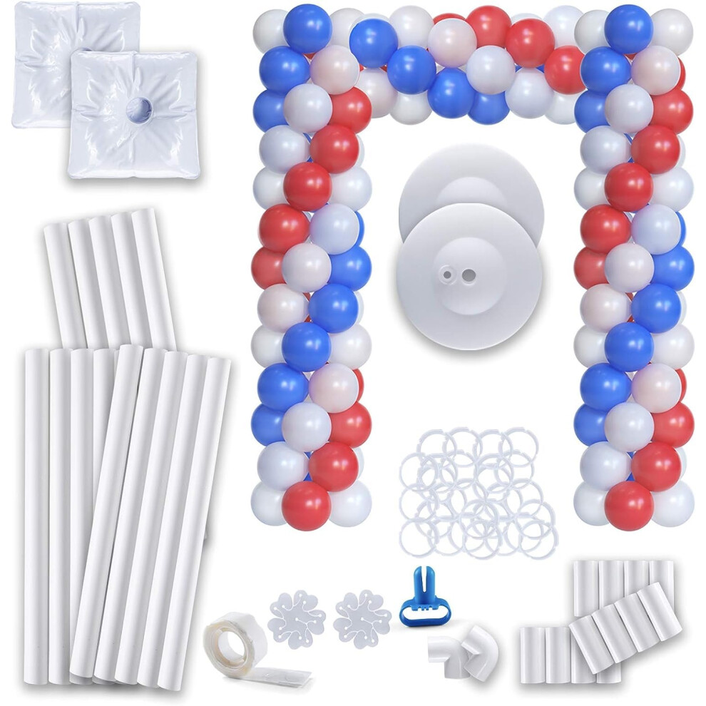 Deluxe Balloon Column and Square Arch Kit - 5 Feet Tall Set of 2 Balloon Columns or High Square Arch with Balloon Rings for Wedding, Birthday Party