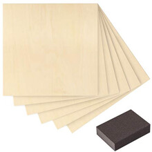 2mm Plywood Sheets (6 Pack) - 30 x 30cm/12 x 12 Inches - Unfinished Wood DIY Craft Project Ply Board - Perfect for Laser Cutting, Painting, Modelling,