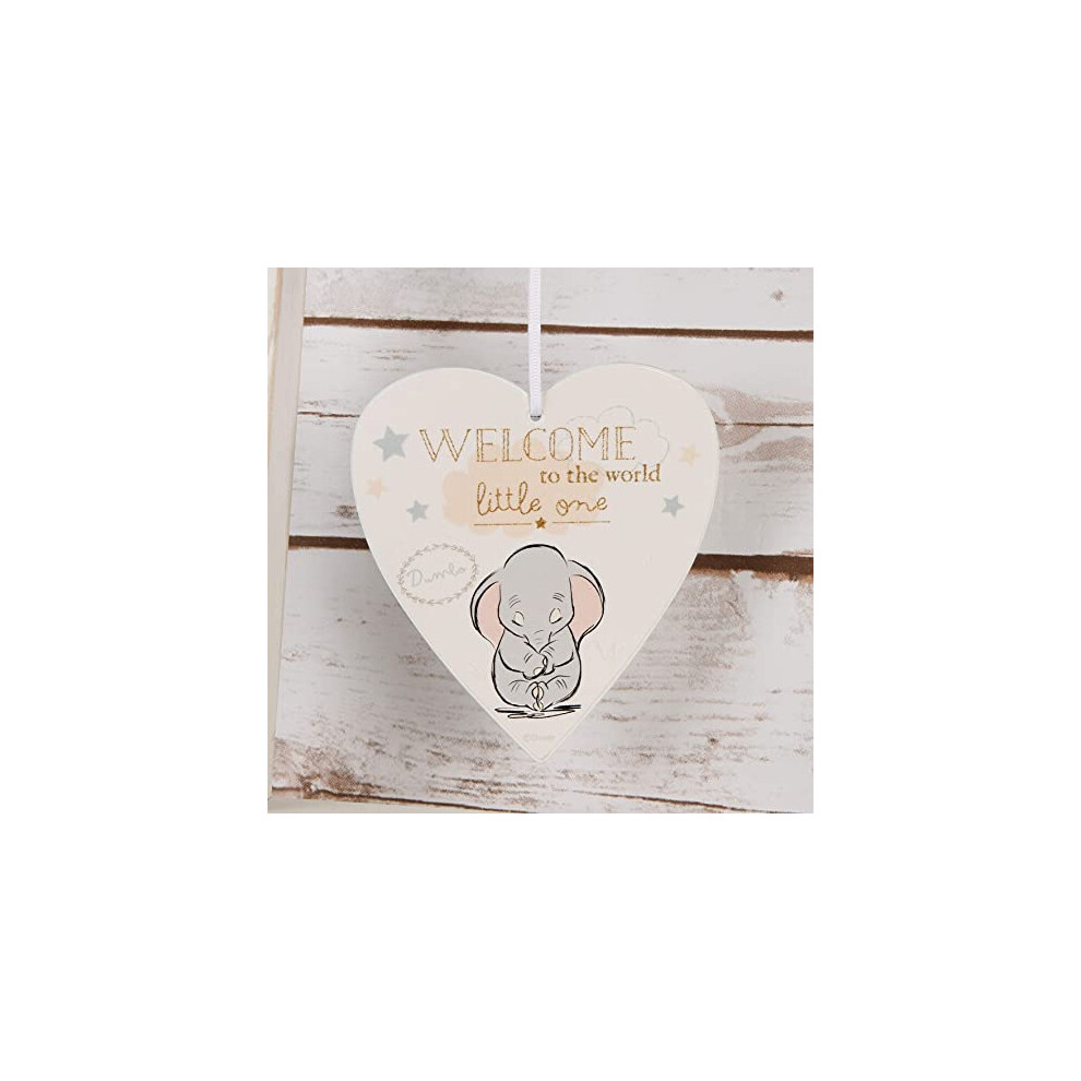 Disney Welcome To The World Little One Dumbo Baby Heart Plaque Di398 Magical Beginnings