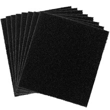 8 Pieces Rectangle Compost Bin Filters, 16.5 x 15.5 x 1 cm Activated Carbon Odour Filter, Charcoal Replacement Filters for Kitchen Compost Bins, Black