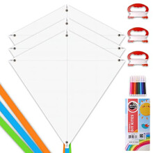DIY Κιτ Κατασκευής Αετού για Παιδιά, Πακέτο Διακόσμησης και Χρωματισμού (3 Τεμάχια)