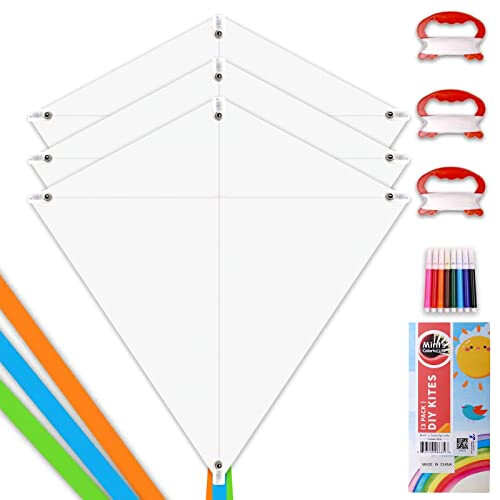 DIY Κιτ Κατασκευής Αετού για Παιδιά, Πακέτο Διακόσμησης και Χρωματισμού (3 Τεμάχια)