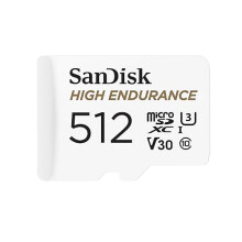 High Endurance video monitoring 512GB microSDXC card + SD Adapter, up to 100MB/s, Class 10, U3, V30