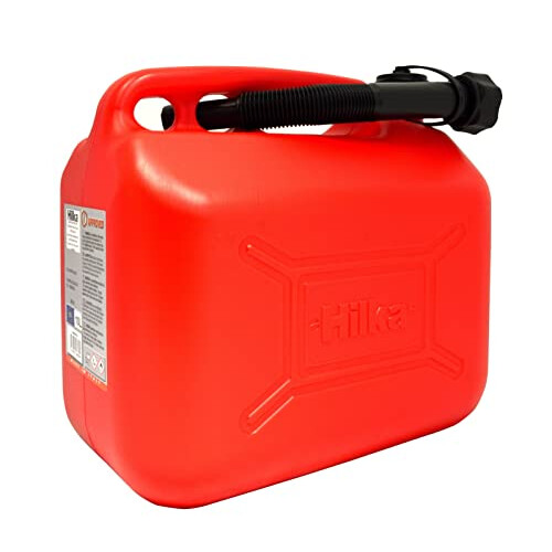 Hilka 10L Red Plastic Fuel Can