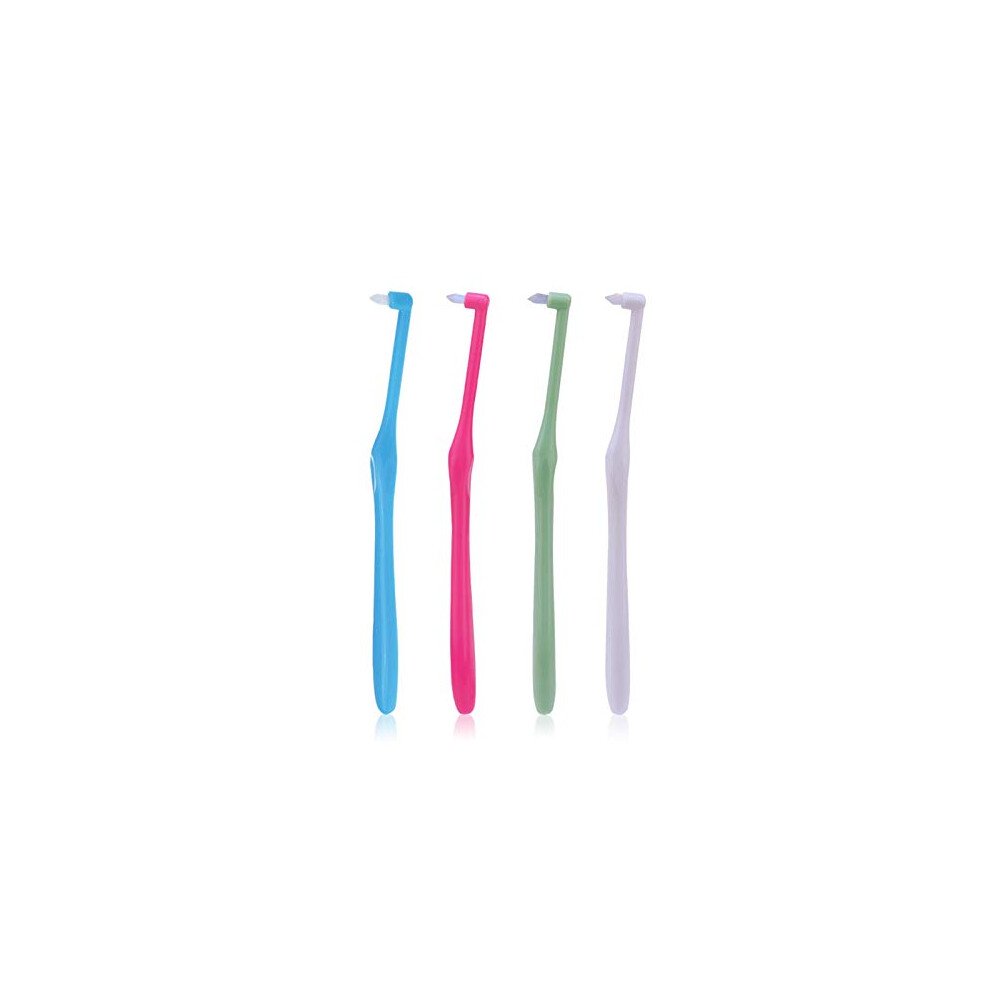 Yuzhou 4Pcs Tuft Toothbrush Interspace Toothbrushes Soft Interdental Toothbrush Single Tufted Brush End Tuft Tapered Toothbrush Gum Brushes Orthodontic