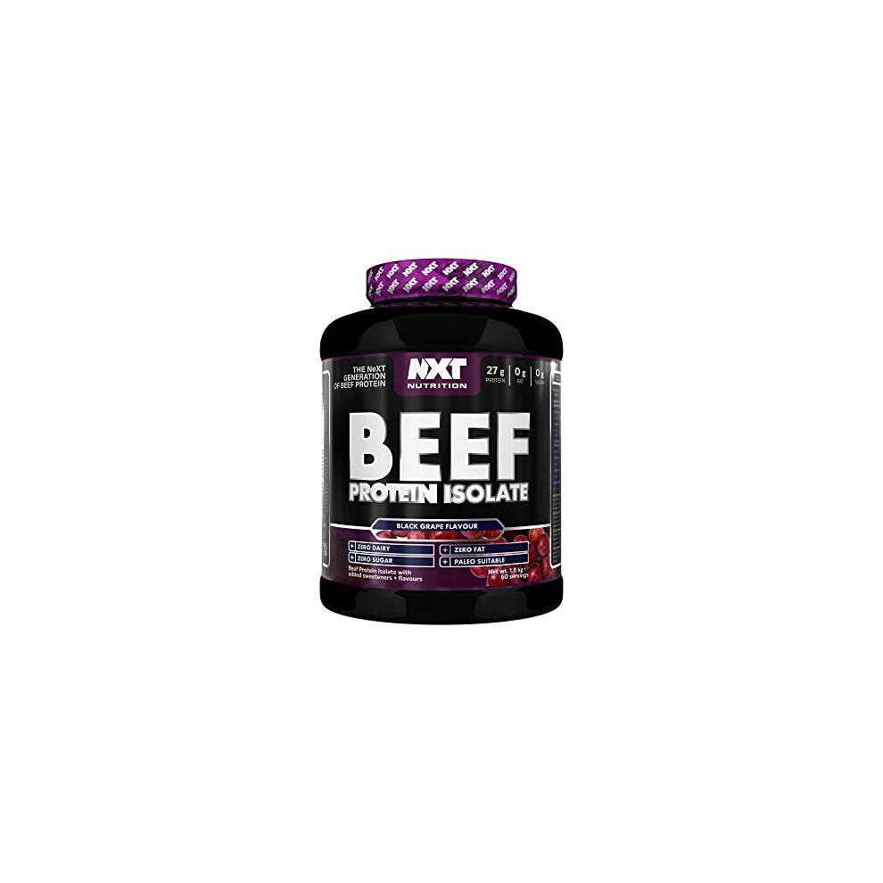 Nxt Nutrition Beef Protein Isolate Powder - Protein Powder High In Natural Amino Acids - Paleo, Keto Friendly - Dairy And Gluten Free | 1.8Kg (Black Grape)