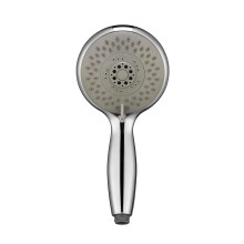 Croydex Contour Four Function Shower Handset Chrome AM157641 - 125mm Dia, Rub-clean Nozzles, Eco Saver up to 50%, 1/2in BSP