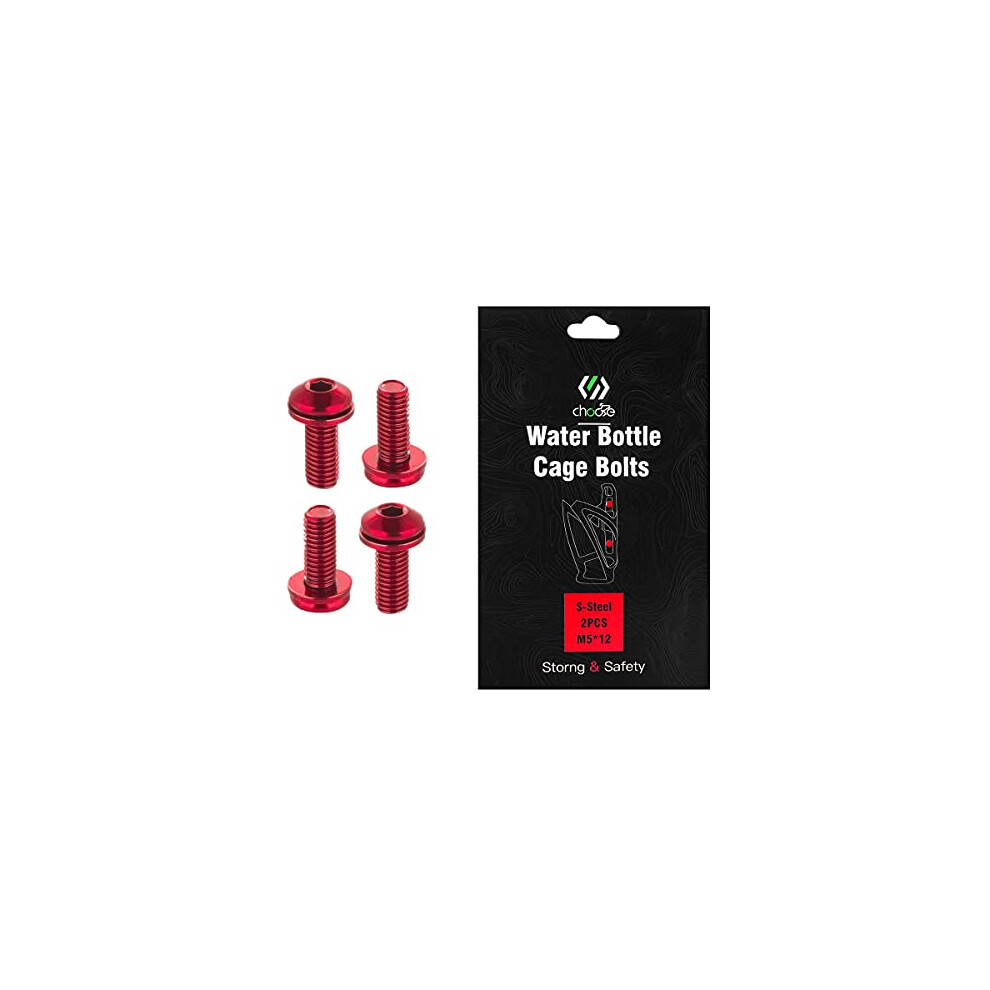 Water Bottle Cage Bolts M5 X 12Mm,4Pcs Water Bottle Holder Screws For Mtb,Mountain Bike,Road Bicycle Black Red 785382887820