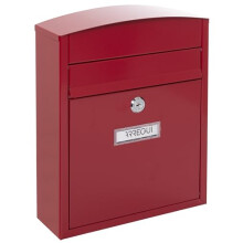 Compact E5736 Steel Individual Mailbox, Wall Mail Box, Outdoor Mailbox, Size S (DIN A5), Easy to assemble, Red