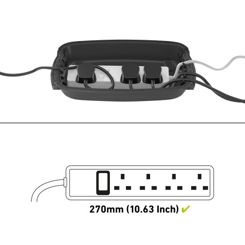 Weatherproof Electrical Box, Outdoor Extension Socket Box, IP54, 2x Entry and Exit Sections for Ease of Use - Black 2