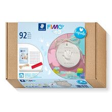 81 Set 03 FIMOair Light Air-Drying Modelling Clay - Baby Handprint Keepsake Set (Set of 92 Pieces, Including 125g Clay Block & Letter Stamp Kit)