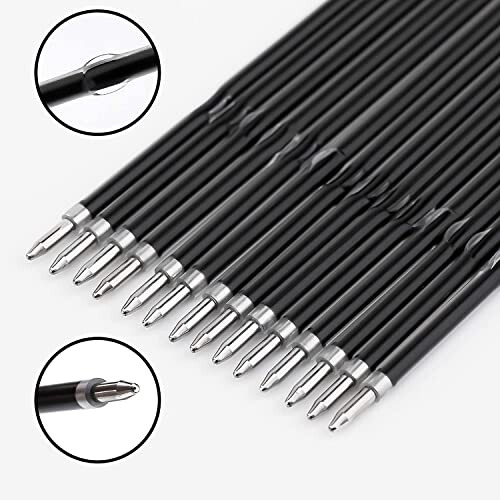 100pcs Replaceable Ballpoint Pen Refills 0.7mm Medium Point for Gel Ink Refill Smooth Writing for Retractable Ballpoint Pen (Black) 2