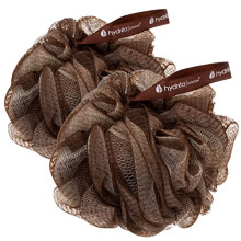 Shower Puffs - Pack of 2 Exfoliating Body Scrubber for Men & Women - Face & Body Cleansing Shower Scrub - Ultra-Soft, Large, & Vegan Bath Scrunchie -
