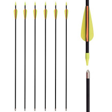 32 Inch Fiberglass Arrows Archery Recurve Bow Practice Target Safety for Beginners Kids Youth Arrows Outdoor (Pack of 6)
