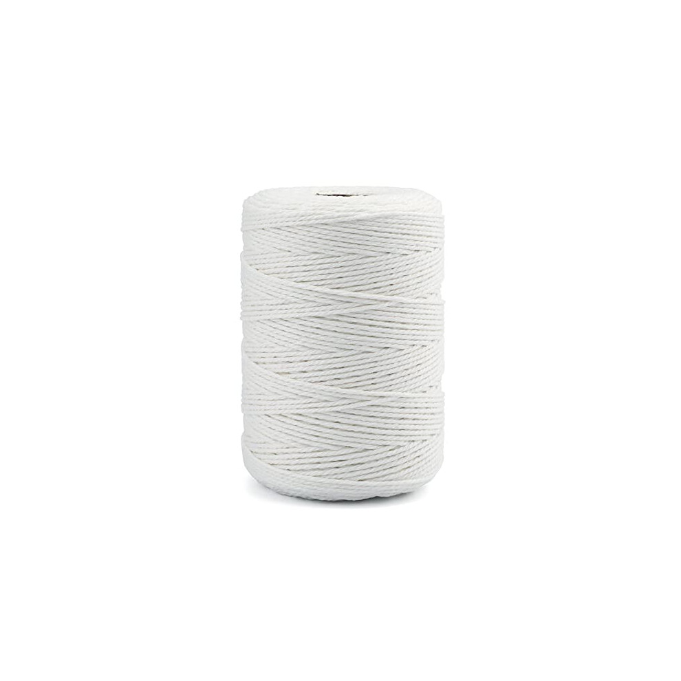 2MM Butchers String, 656ft Strong White String, Natural Food Grade Cooking String, Cotton String for Kitchen Rotisserie Chicken, Tying Meat, Making