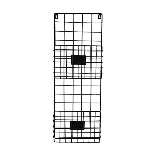 Metal Door organizer Black Double layer - Letter Rack - Mail Catcher Minimalistic