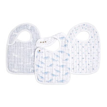 Snap Baby Bib, 100% organic cotton muslin Muslin, 3 Layer Burp Cloth, Super Soft & Absorbent for Infants, Newborns and Toddlers, Adjustable with Snaps