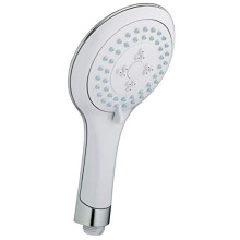 Evo Large 120 mm Diameter 3 Mode Function White/Chrome Shower Head Handset with Rub Clean Nozzles (EVC HAND04 WC)