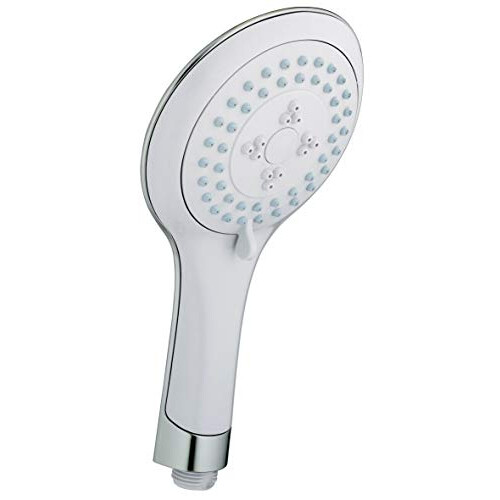 Bristan Evo Large 120 mm Diameter 3 Mode Function White/Chrome Shower Head Handset with Rub Clean Nozzles (EVC HAND04 WC)