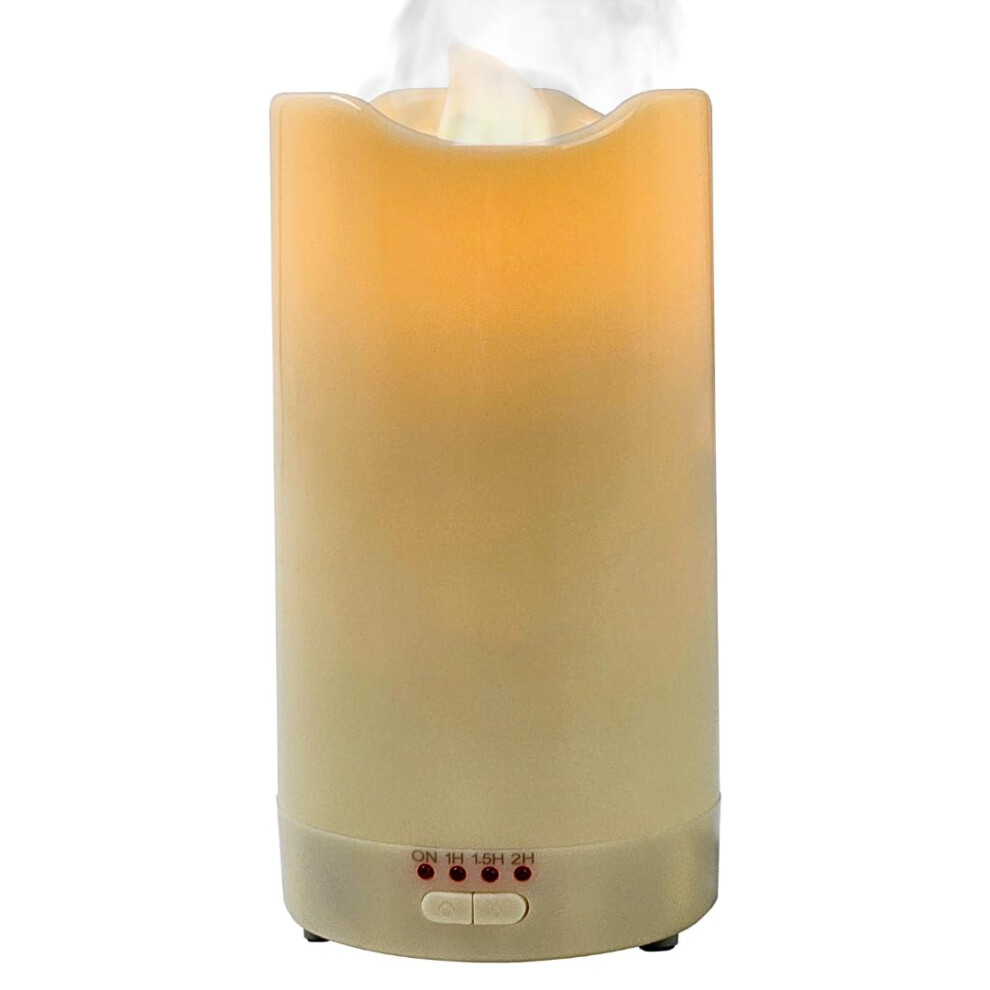 Cello Realistic Candle Ultrasonic Diffuser - Oil Diffuser And Humidifier With Auto Shut-Off - Aromatherapy Diffuser To Pair With Essential Oils Or Use As A