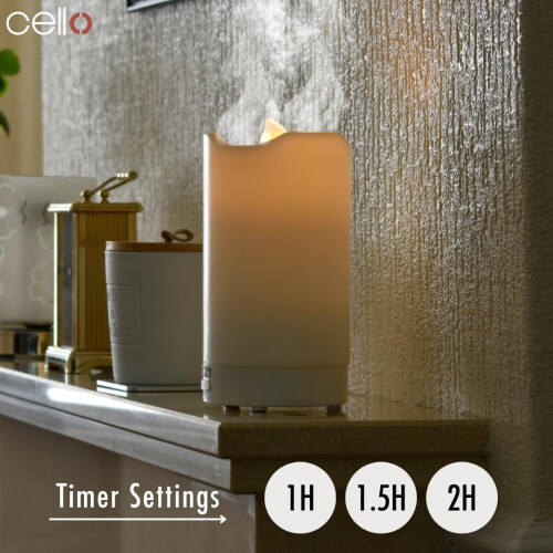 Cello Realistic Candle Ultrasonic Diffuser - Oil Diffuser And Humidifier With Auto Shut-Off - Aromatherapy Diffuser To Pair With Essential Oils Or Use As A 1
