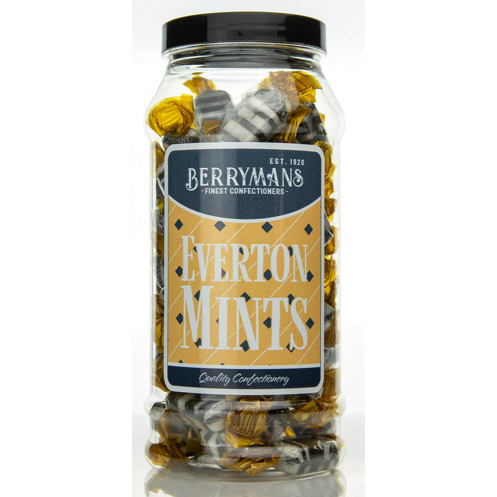 Berrymans Original Everton Mints Retro Sweets Gift Jar By Sweet Shop - Classic Sweets, Traditional Taste.